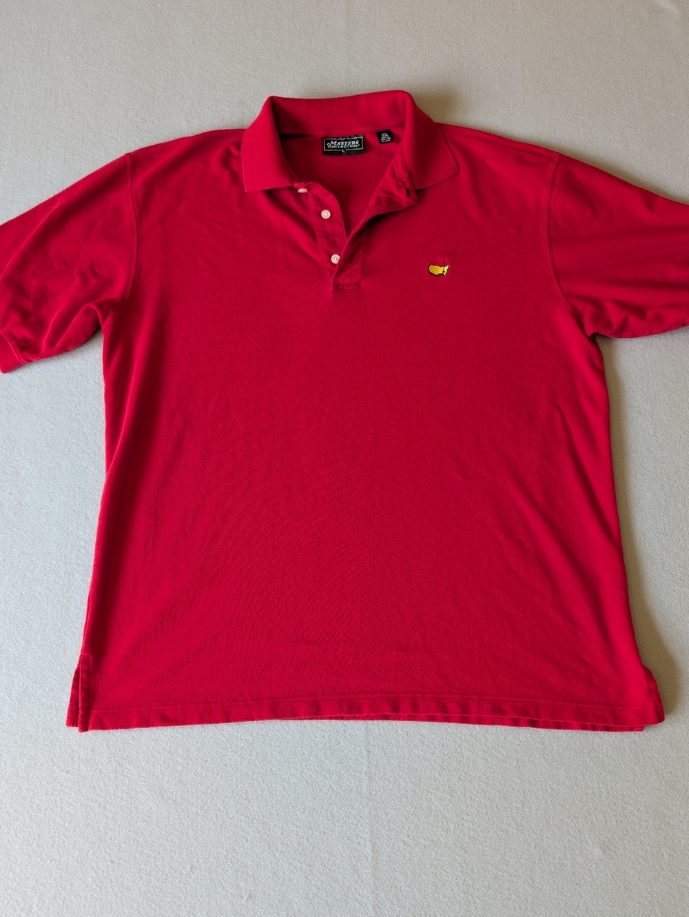 Masters Collection 100% Cotton Mens Golf Polo Shirt Red Sz L Embroidered - Picture 2 of 9
